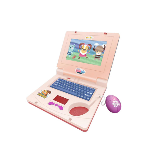 Ordinateur jouet amusant pour enfants avec lumières et musique -Rose