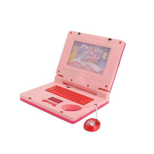 Ordinateur jouet amusant pour enfants avec lumières et musique -Rose