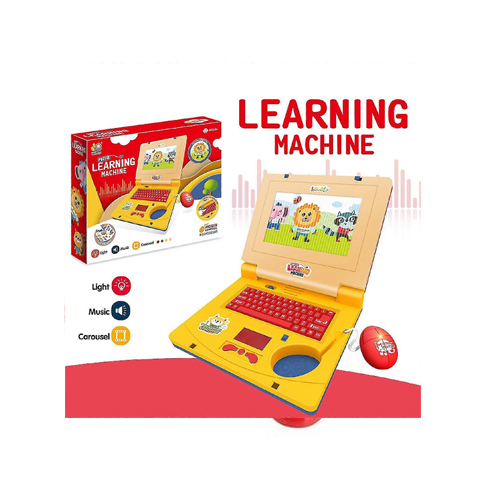 Ordinateur jouet amusant pour enfants avec lumières et musique -Jaune