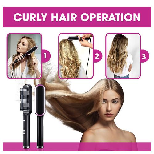 Brosse à cheveux chauffante en céramique 6 niveaux de chaleur-1