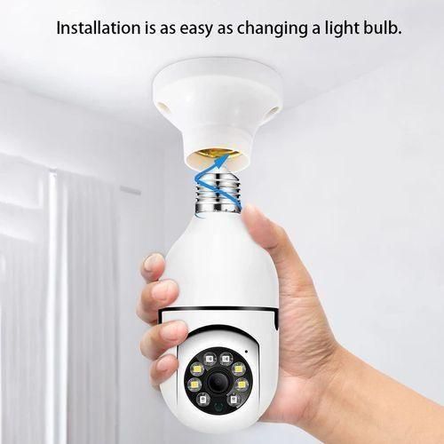 Caméra à Ampoule WiFi Sans Fil Sécurité Domestique Intelligente IR Nuit-1