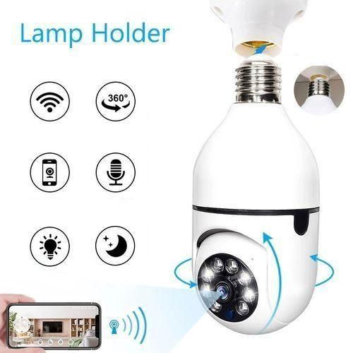 Caméra à Ampoule WiFi Sans Fil Sécurité Domestique Intelligente IR Nuit