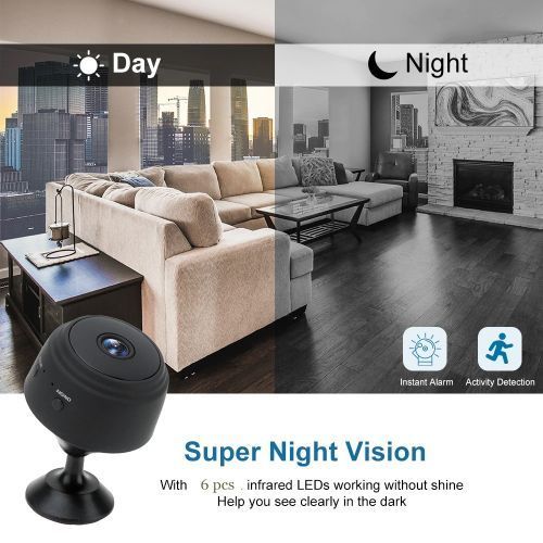 Camera Espion HD 1080P Portable WiFi Surveillance De La Sécurité A La Maison Sans Fil - Noir-2
