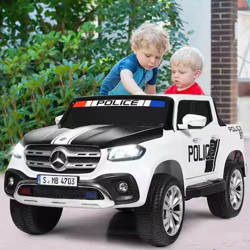 Voiture électrique de police Mercedes Benz  - 2 à 6 ans - Blanc