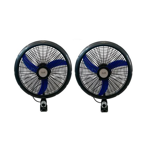 Ilux 2 Ventilateurs Muraux 18 Pouces LXF-724 - 3 Hélices - Bleu