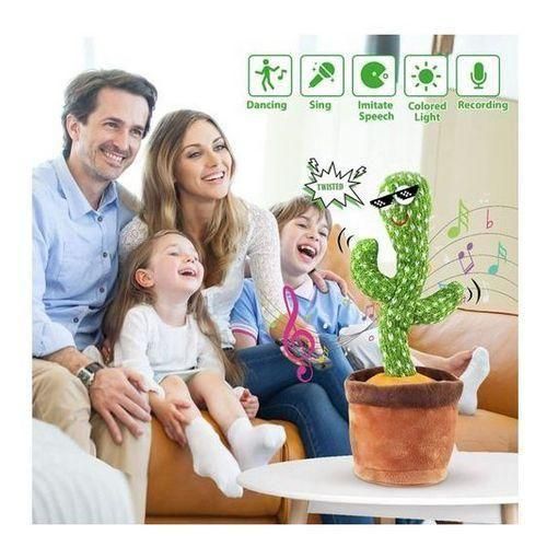 Jouet Cactus Qui Peut Chanter Et Danser, Jouet Cactus En Peluche Qui Peut Apprendre à Parler-vert-1