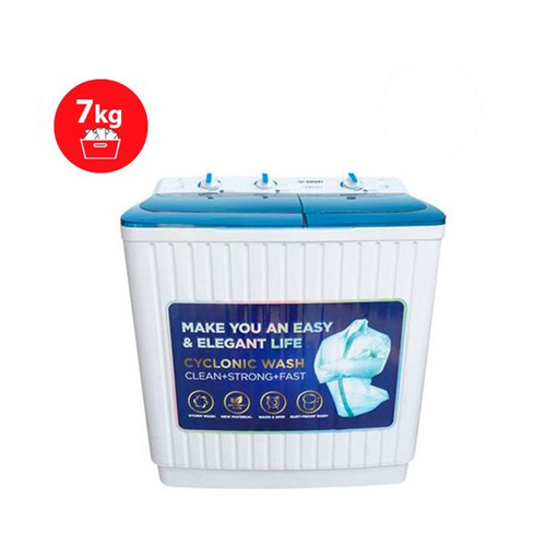 Machine à Laver Double Bac -Semi-Auto STMLS-7H- 7Kg - Bleu-blanc - Garantie 6 Mois