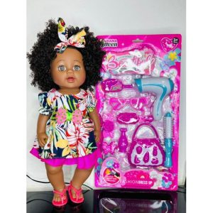 Poupée Africaine Apoutchou Pour Enfant 46cm+ Accessoires