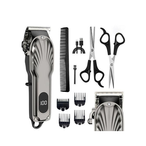 Tondeuse A Cheveux Professionnelle + 2 ciseaux - Gris