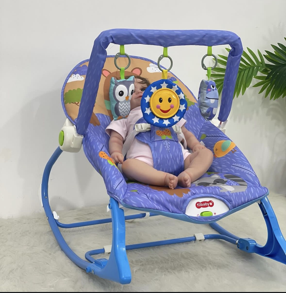 Transat Apaisant Pour Bébé Avec moustiquaire- Bleu