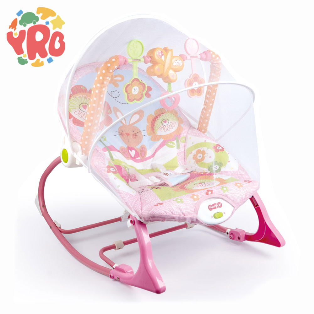 Transat Apaisant Pour Bébé Avec moustiquaire - Rose