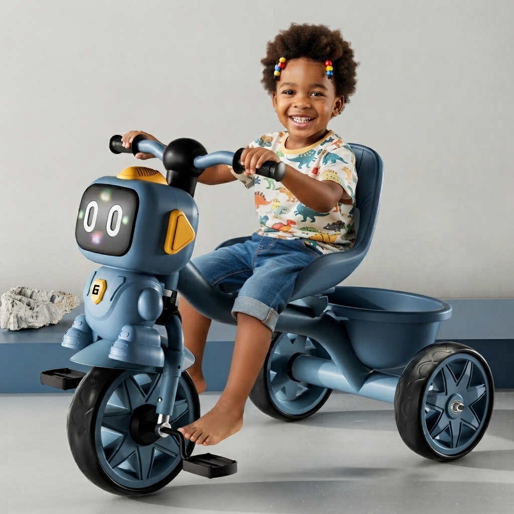 Vélo Tricycle pour enfants 1 à 5 ans Avec musique et lumière – Bleu