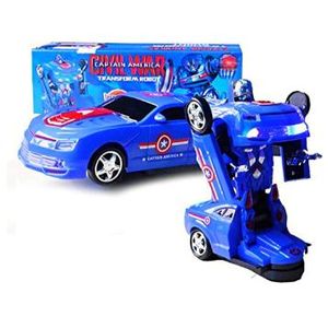 Voiture Transformable en Robot – Lumière 3D &amp; Musique – Détection d’Obstacles - Bleu