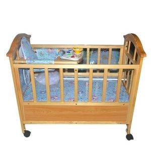 Lit Berceau Bébé Évolutif en Bois avec Rangement Intégré - Bois