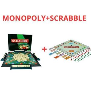 Monopoly +Scrabble 2 En 1 Jeux De Société Grand - 2-4 Joueurs - 8 Ans Et Plus