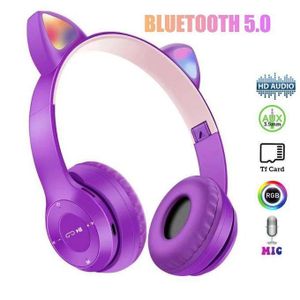 P47 Casque Bluetooth P47 Avec Oreilles De Chat - Violet