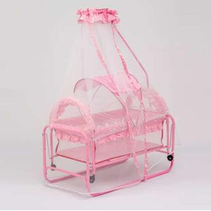 Berceau pour bébé avec Tente moustiquaire 2en1 - Bleu