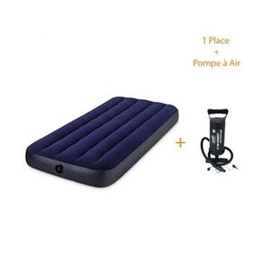 Matelas Gonflable - 1 Place Avec Gonfleur Offert- BLEU