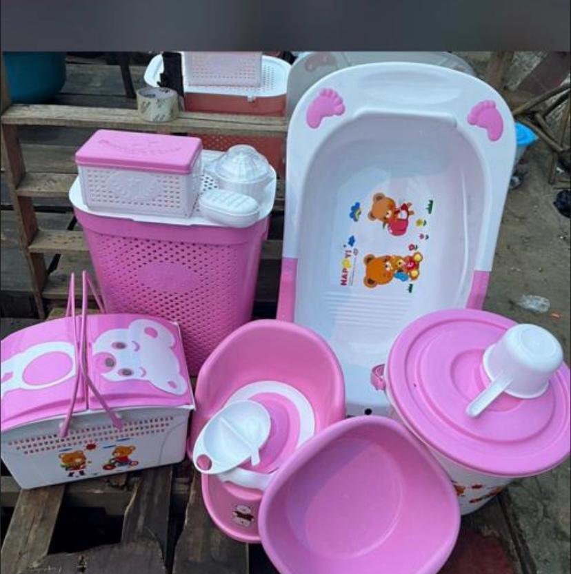 Ensemble Baignoire Rose - Bébé - 10pcs