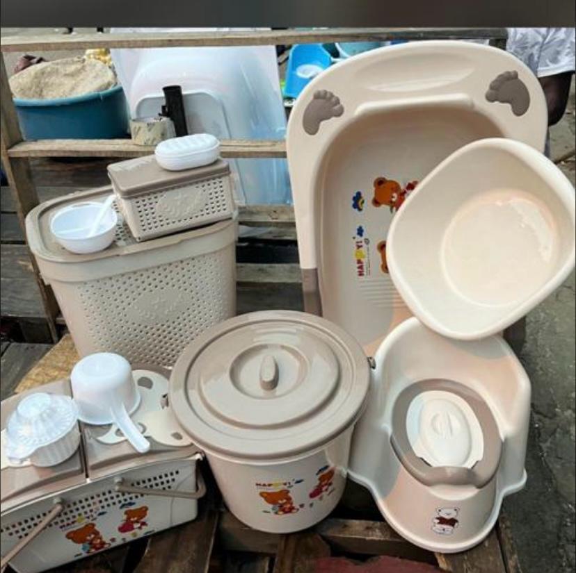 Ensemble Baignoire Beige - Bébé - 10pcs