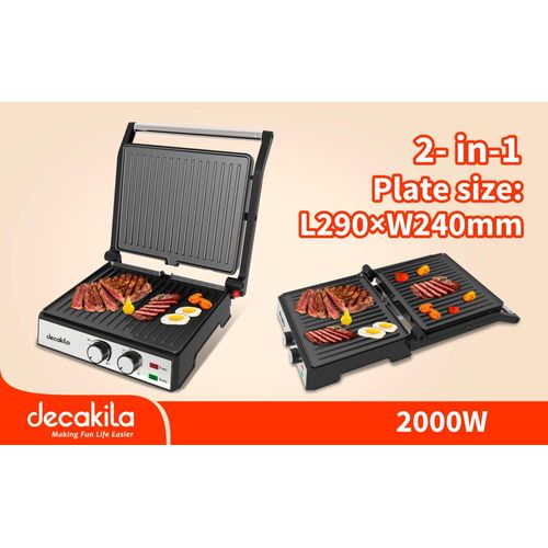 Grill de contact/sandwichs, paninis et autres grillades Decakila  - 2000W /290*240mm - KEEC079M-1