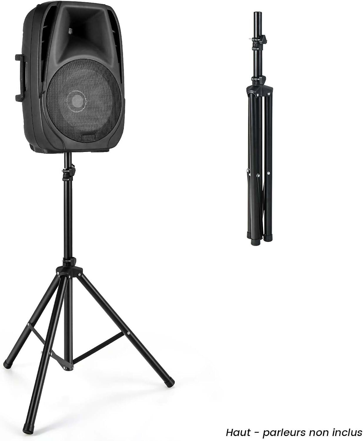 Trépied de Haut-Parleurs en Fer+PP Hauteur Réglable 97-181 cm Excellente Stabilité Pieds Antidérapant pour Le Bureau Maison...-2