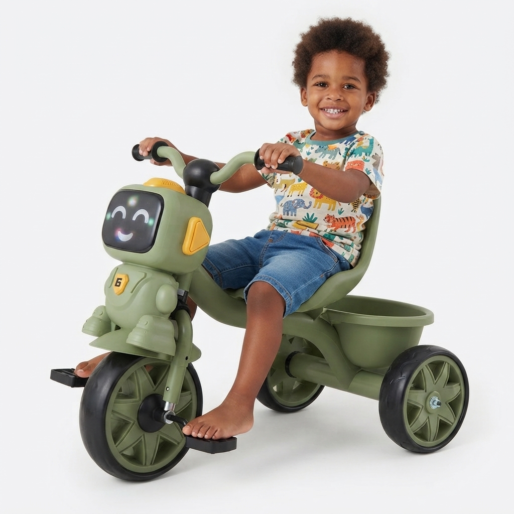 Vélo Tricycle pour enfants 1 à 5 ans Avec musique et lumière – Vert