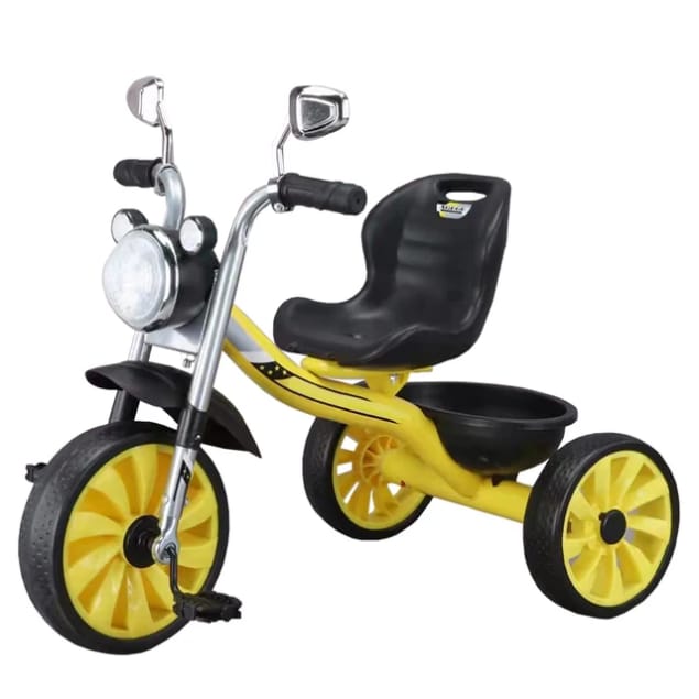 Vélo Tricycle pour enfants 2 à 6 ans  Avec rétroviseur - Jaune