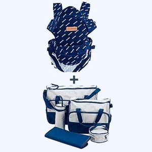 Porte Bébé/Kangourou + Sac langer 4 pieces - Bleu