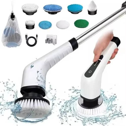 Brosse électrique de nettoyage sans fil 9 en 1, double vitesse avec poignée détachable