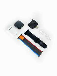 HR8PLUS – montre connectée + écouteurs sans fil 2 en 1 - Noir