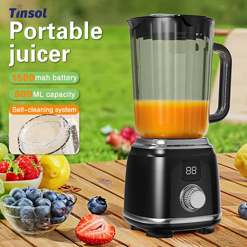 Petit Blender Rechargeable Pour Purée de bébé ou Jus De Fruit Avec Ecran LCD - 600ml - Noir