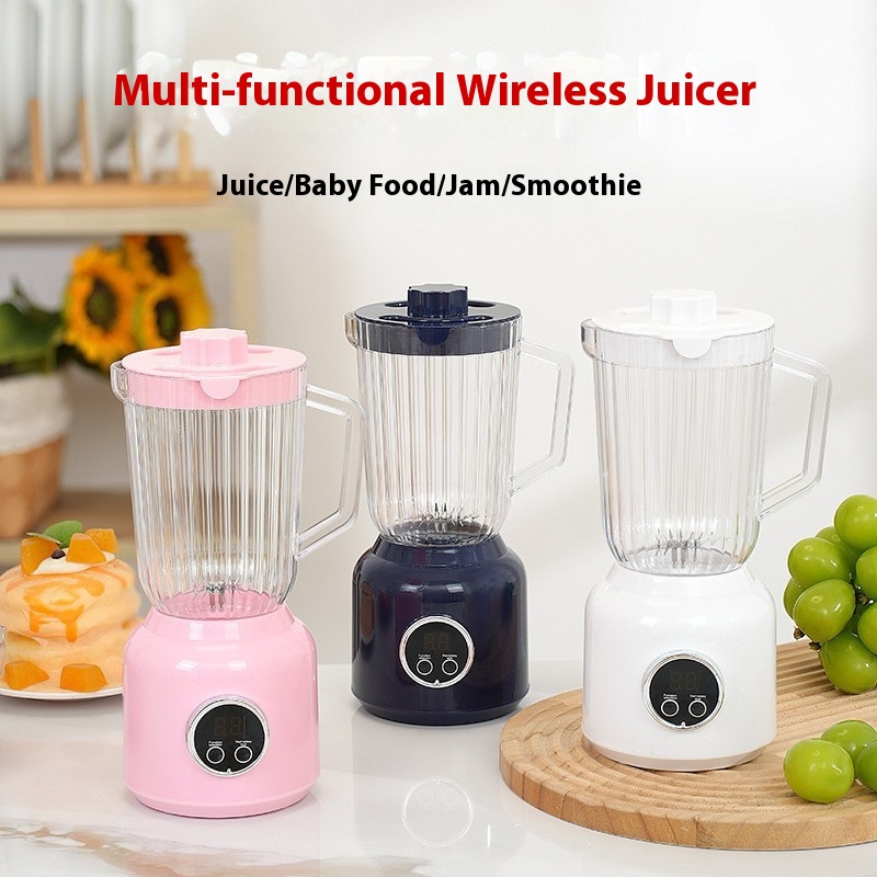 Petit Blender Rechargeable Pour Purée de bébé ou Jus De Fruit Avec Ecran LCD - 750ml - Rose-1