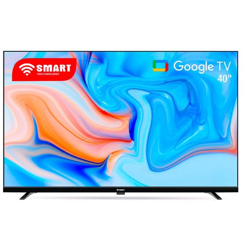 SMART TECHNOLOGY TV 40’’ DLED/ FHD - Google TV, Android 14 + Support Mural Offert (STT-4080K) - Wifi, Bluetooth - Apps (Netfl, YouTube, Prime Vidéo) - 2 télécommandes slim avec option vocale - 2x HDMI, 2x USB – Noir- Garantie 12 Mois.