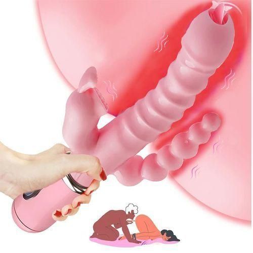 SEXTOYS Vibromasseur 3 En 1 Pour Femmes, 12 Modes De Vibration, Gode, Stimulateur De Clitoris
