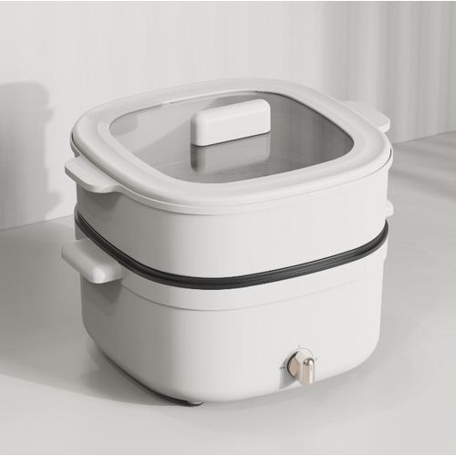 Cuiseur électrique 4,5L avec cuiseur vapeur, petit pot chaud à vapeur/poêle antiadhésive