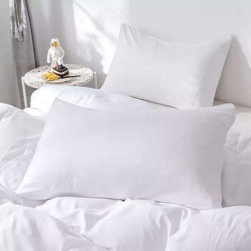 Une Paire D'Oreillers Cervical, Hypoallergenique, 100%Coton Confortable Blanc - 48x74cm