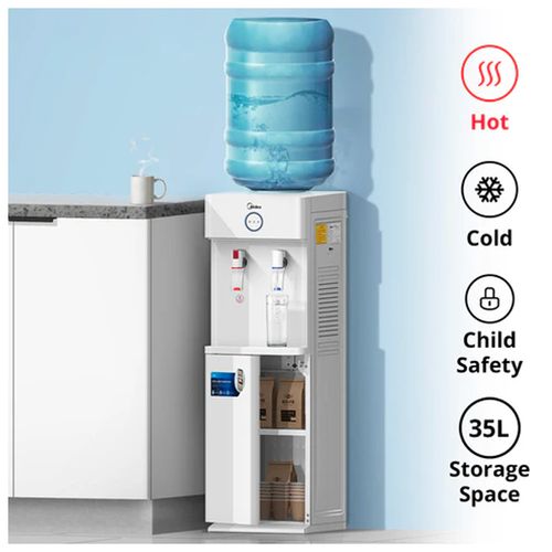 Distributeur D'eau - YL2436S-W - 2 Robinets - Armoire Spacieux De 35Lt - Noir - Securite Enfant
