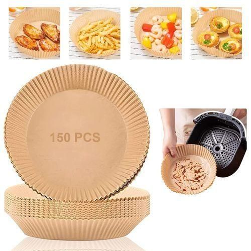 150 Doublures De Papier Jetables De Friteuse D'air De PCs, Rondes