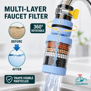 2pcs Robinet filtre de cuisine, robinet pivotant à 360°, rallonge de robinet à double mode