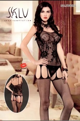 SKLU Sous Vêtement/Lingerie Sexy/Combinaison DOMINATRICE Bas Dentelle Transparent Résille