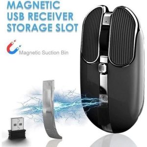 Noir Souris Sans Fil Compatible Bluetooth 5.8GHz Silencieuse Rechargeable Pour Mac