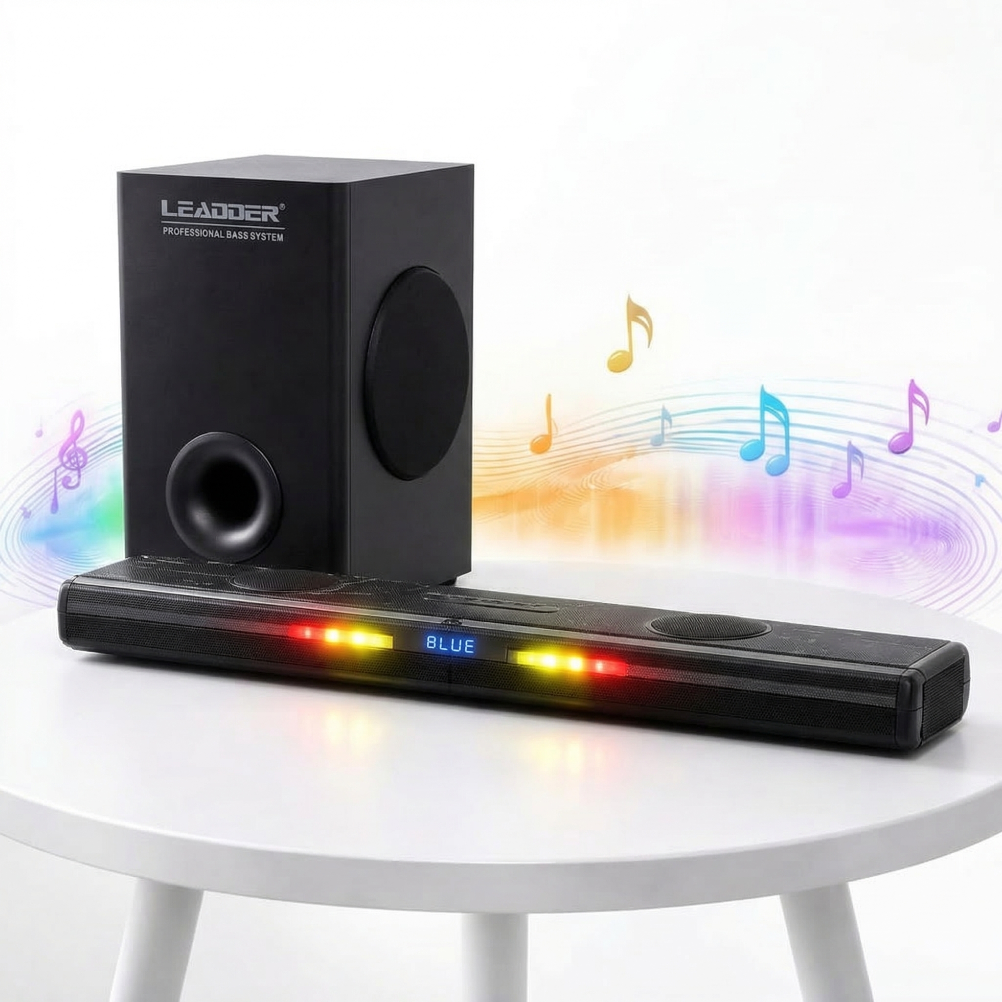 Leadder Grande Barre de son - USB/HDMI/AUX/BT/IR/LED/AC