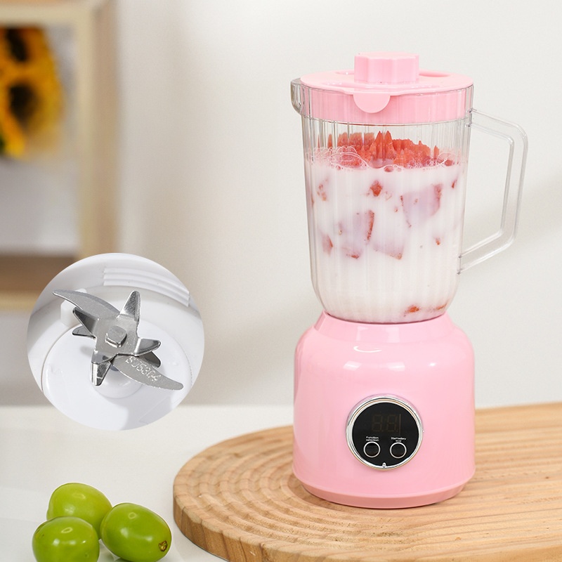 Petit Blender Rechargeable Pour Purée de bébé ou Jus De Fruit Avec Ecran LCD - 750ml - Rose