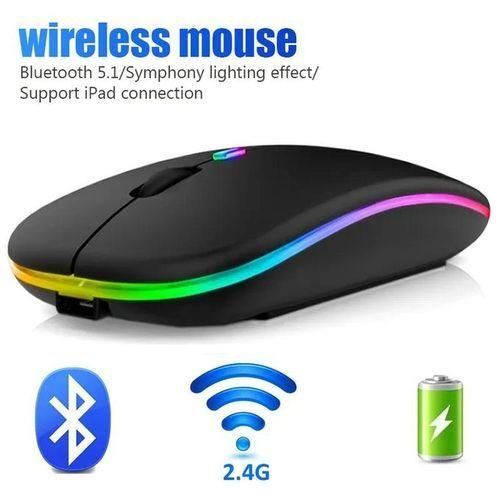 Souris Sans Fil Rechargeable Ultra-Fine - 2.4G - gris-1