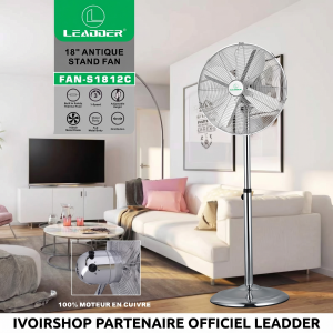 Ventilateur sur pied antique 18" – 3 vitesses - Élégance vintage et performance durable