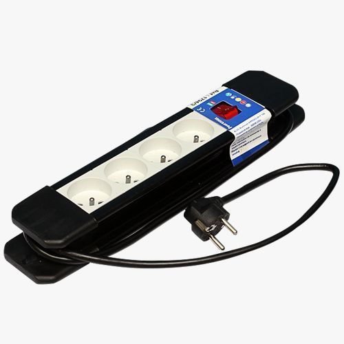 Rallonge/Multiprise Parafoudre Avec Protection Contre Les Surcharges - 5 pirses Noir/Blanc