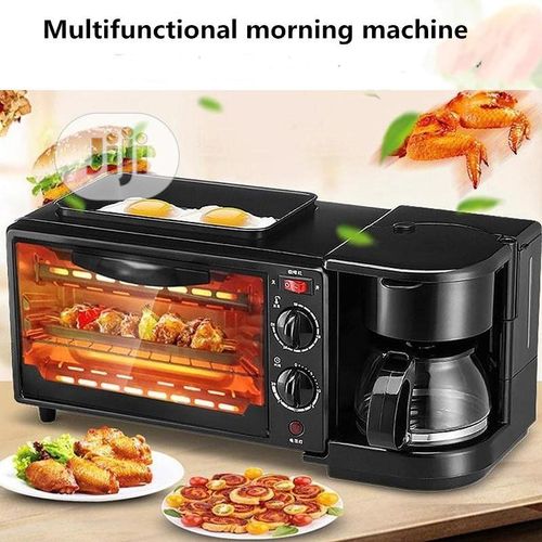 Machine A Petit-Déjeuner  3 En 1( Four 9L- cafetière 0,6L - Poêle)