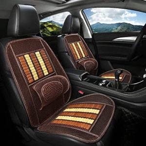 2 Coussins de siège en bambou avec perles en bois de haute qualité - Redressement colonne