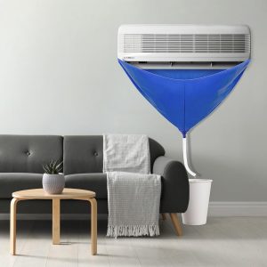 Bâche de nettoyage de climatiseur, tissu de revêtement AC, en forme d'entonnoir avec tuyau d'eau,